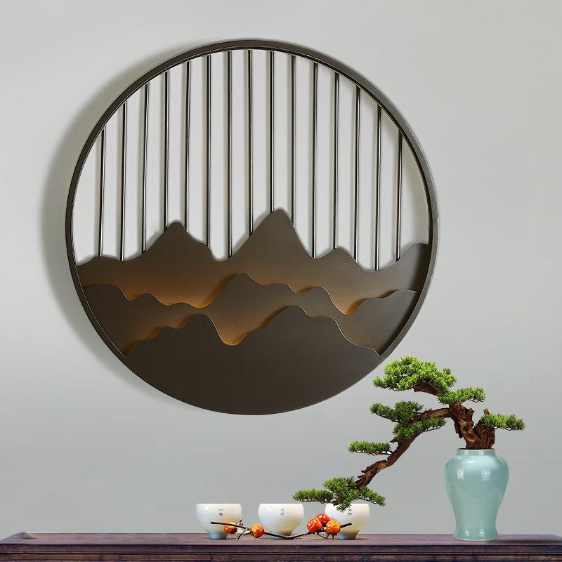 【山境】新中式防水壁灯 别墅花园庭院门厅屏风圆形装饰外墙户外