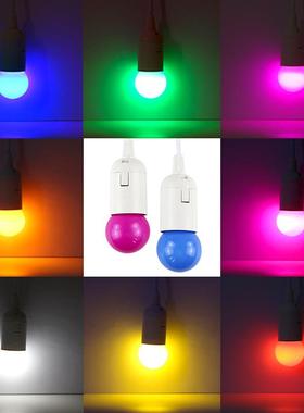 E27螺口1W瓦七彩LED户外室内装饰红橙黄绿白蓝紫色节能彩色灯泡