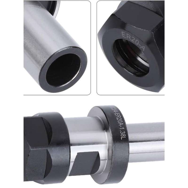 3pcs C3/4-ER16A-1.38L 延长杆+ 1pcs R8筒夹3/4孔径-M12后拉螺纹