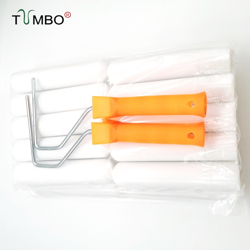 工厂直销TUMBO跨境6寸单圆油性海绵滚筒刷耐溶剂补漆绘画无刷痕