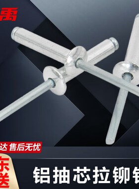 BYJZ-1428抽芯铆钉拉铆钉开口型扁圆头铝拉钉3.0*6mm(1000个)