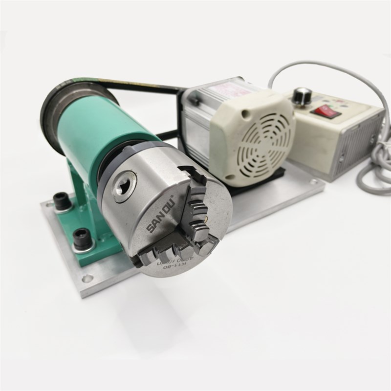 气动卡盘主轴木车床三爪四爪卡盘整体通孔法兰盘主轴125 V160 200