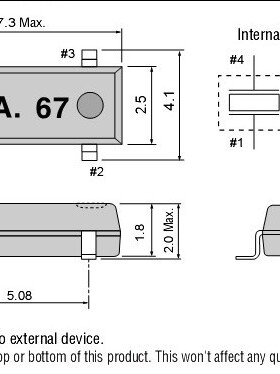 MC-206 32.h768KHZ 32.768K SMD 7.3*2.5MM  4脚 无源贴片晶振