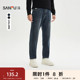 三福2025冬季 511776 合身小脚长裤 男士 抽绳橡筋腰磨毛牛仔裤