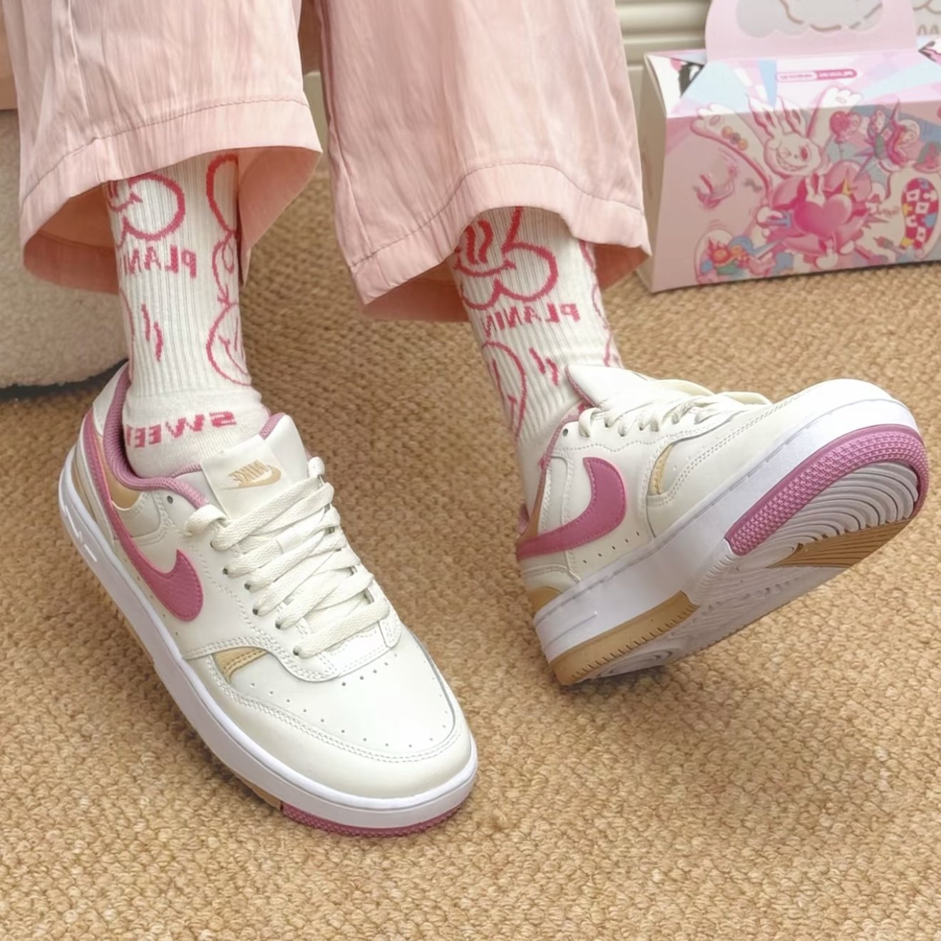 Nike Gamma Force 舒适百搭 耐磨 低帮 板鞋 女款 米粉,运动鞋new,运动休闲鞋,淘宝优惠券,粉丝福利购,淘宝优惠卷