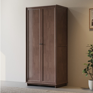 实木衣柜三四五平开门推拉中式卧室木质收纳柜家用胡桃色储物衣橱