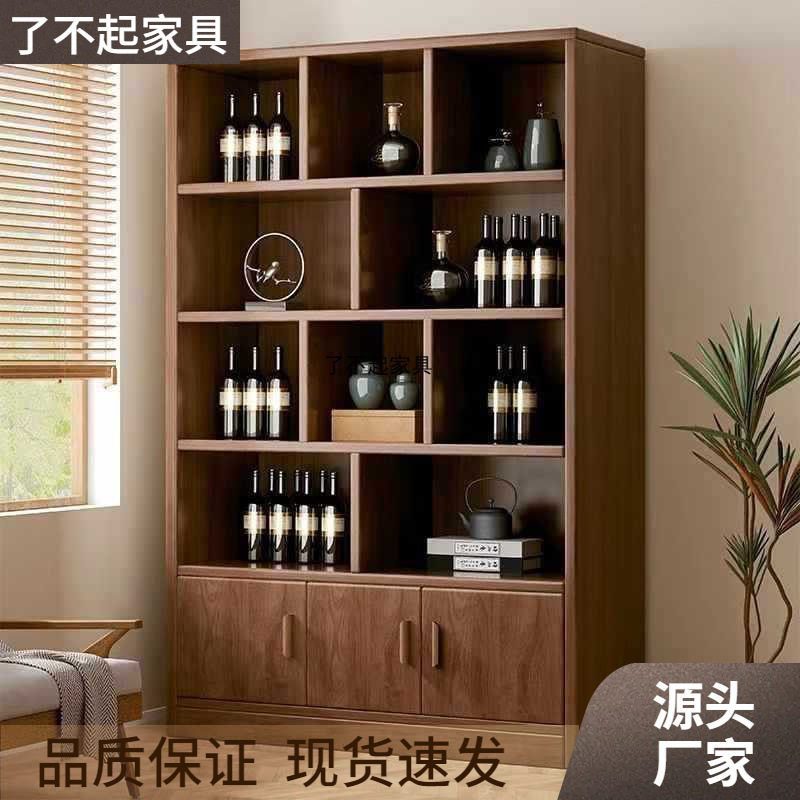 实木酒柜客厅玄关小户型靠墙展示