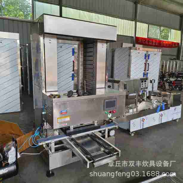 广东省大型馒头流水线 摆盘机厂家 方馒头摆盘机 圆馒头流水线