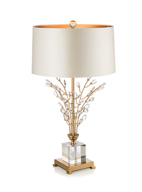 现代简约创意艺术台灯美式水晶卧室床头灯酒店客厅样板房T1060