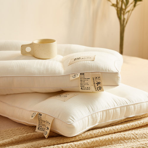 A类原棉大豆纤维枕芯母婴级国风棉麻分区低防油污枕头儿童枕舒适