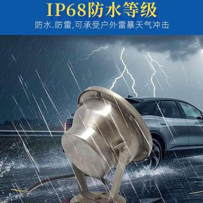 LED水下灯全不锈钢亮化水景灯光秀水底灯户外防水水底泳池投光灯