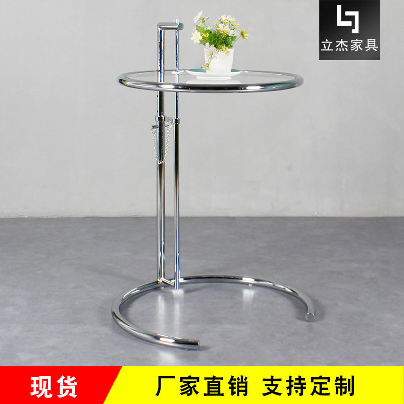 设计师艾琳格雷茶几客厅轻奢简约网红ins 透明玻璃不锈钢升降茶几