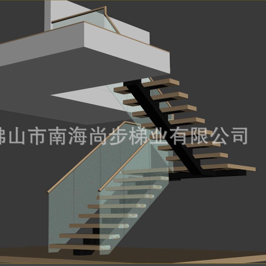 进口白橡木钢木玻璃扶手楼梯设计