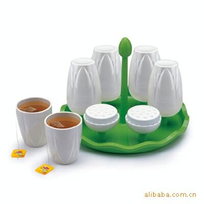 莲花杯配杯架托盘套装密胺材质莲花杯茶杯咖啡杯家用办公室套杯