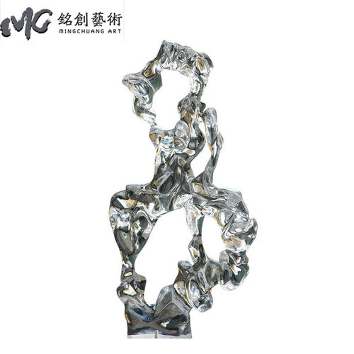 现代轻奢玄关摆件透明雕塑酒店客厅售楼处落地太湖石艺术树脂工艺