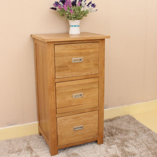 厂家批发实木文件柜档案柜白橡木三抽柜子落地储物柜办公矮柜原木