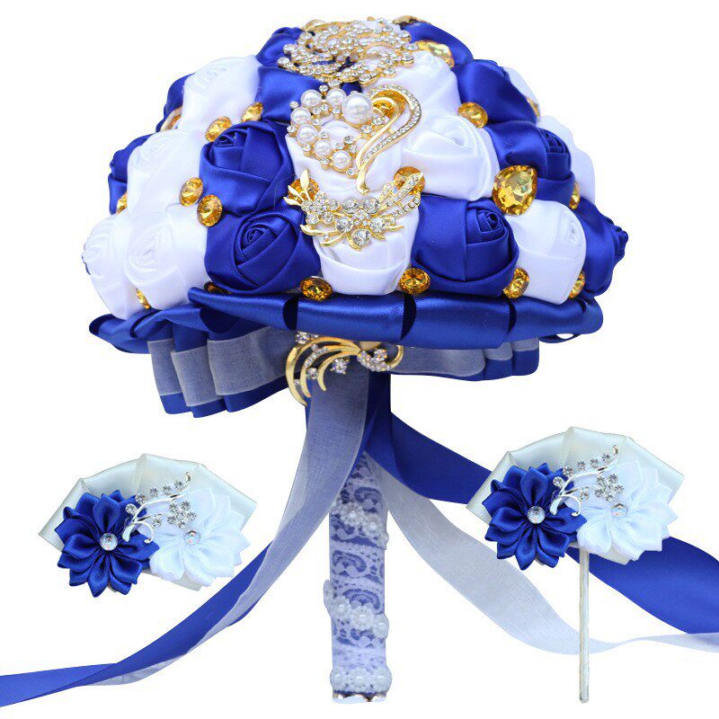 3件套水钻新娘结婚胸花手腕花手捧花束婚庆用品厂家批发货源T227