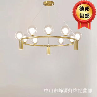 后现代设计师餐厅北欧魔豆分子泡泡圆环吊灯卧室书房简约大气吊灯