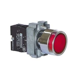 XB2B帶燈平頭按鈕ZB2BWB42C 紅色24VAC 輔助觸點1NC ZB2BW34C