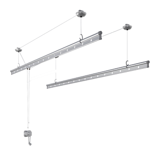 升降晾衣架阳台家用手摇双杆式晒被神器顶装杆子折叠手动凉晒衣杆