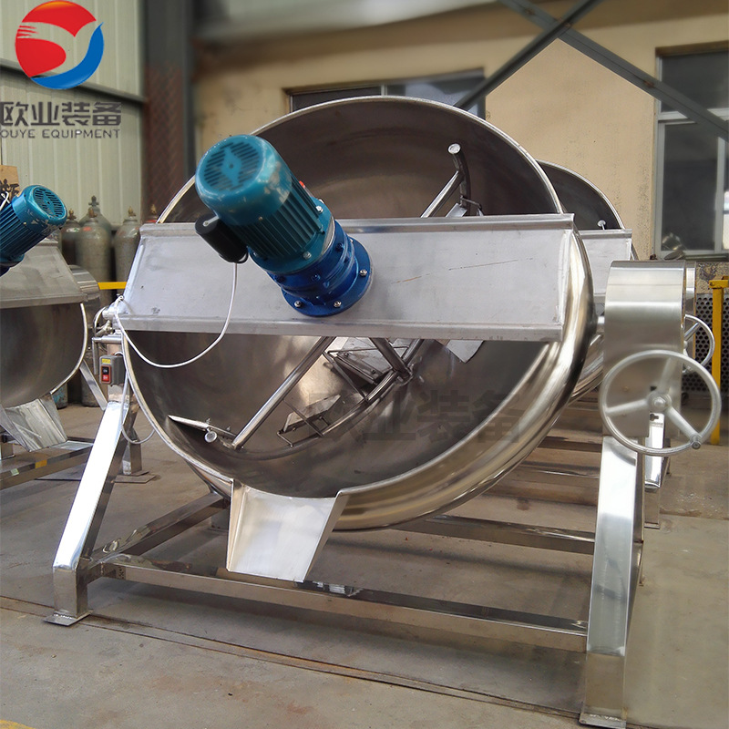 火锅底料炒锅价格 高粘度物料搅拌炒锅 莲蓉月饼馅搅拌夹层锅