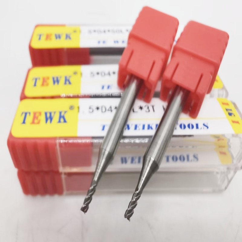 TEWK 60度3刃 铝用高光立铣刀 整体硬质合金D1.5 D3D4D5 D6D8 D10