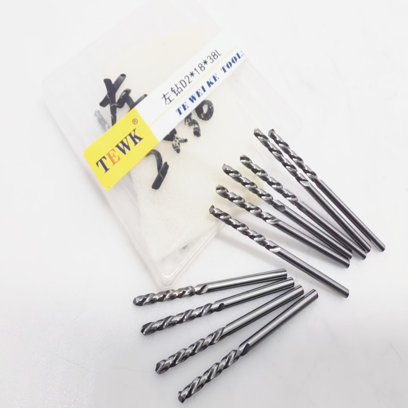 TEWK整体硬质合金钻头 左钻  反向 反旋钨钢钻 1-1.5-2-2.5-3-20
