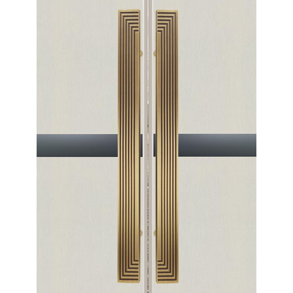 新中式简约玻璃门拉手仿古铜包厢实木门把手酒店会所大门拉手定制