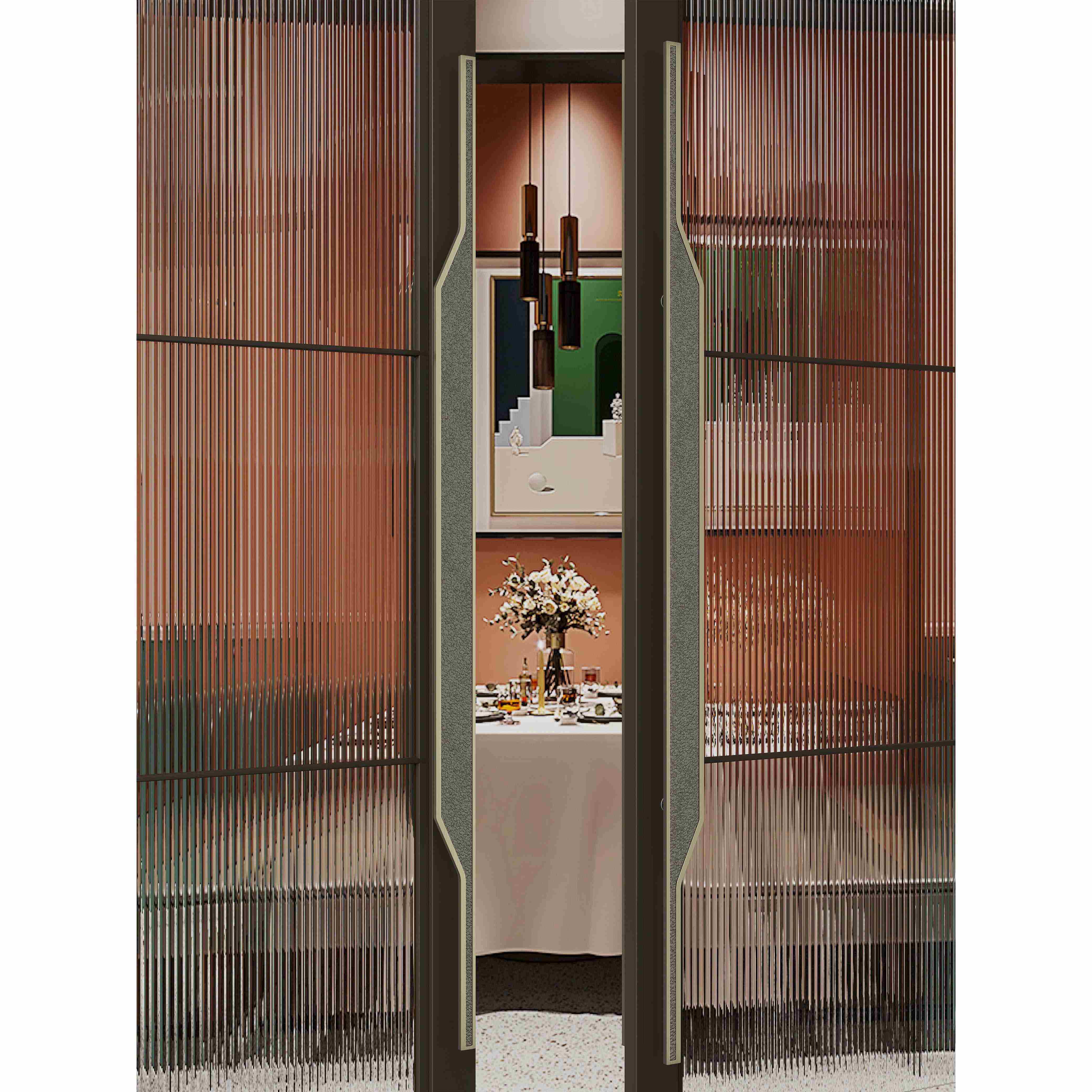 新中式酒店大门拉手店铺仿古铜玻璃门把手会议室包间实木门扶手