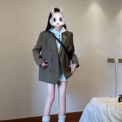 咖色西装外套女2026秋季小个子高级感炸街新款韩版休闲西服上衣潮