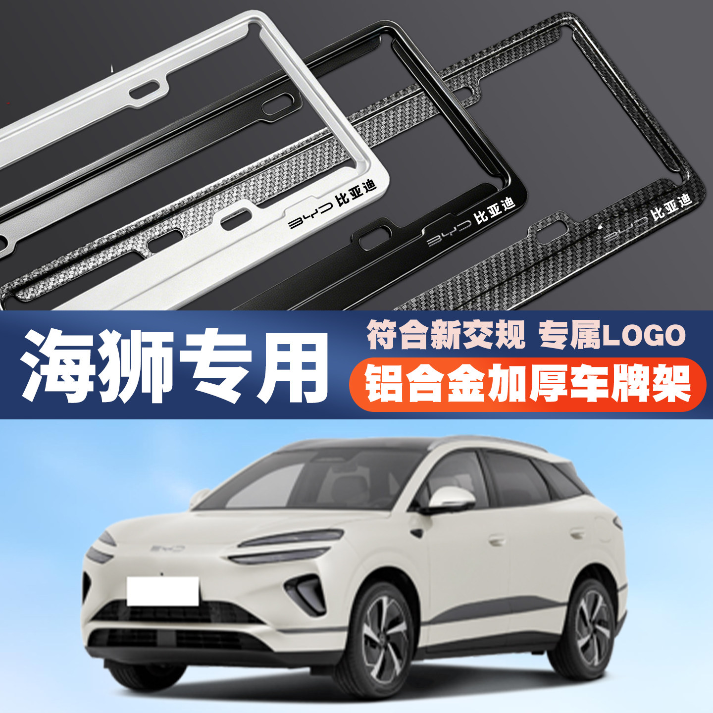 2025款比亚迪海狮05/06/DM-i/EV新能源汽车车牌边框牌照框保护架图片