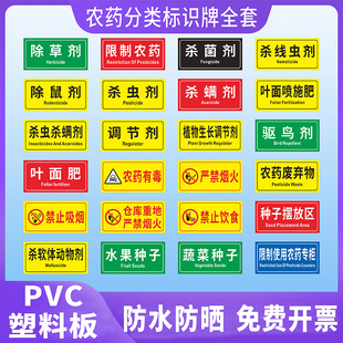 农药分类标识牌标签全套农资店货架区域分区提示牌农药种子化肥专卖店标识蔬菜水果种植基地采摘园安全标识牌