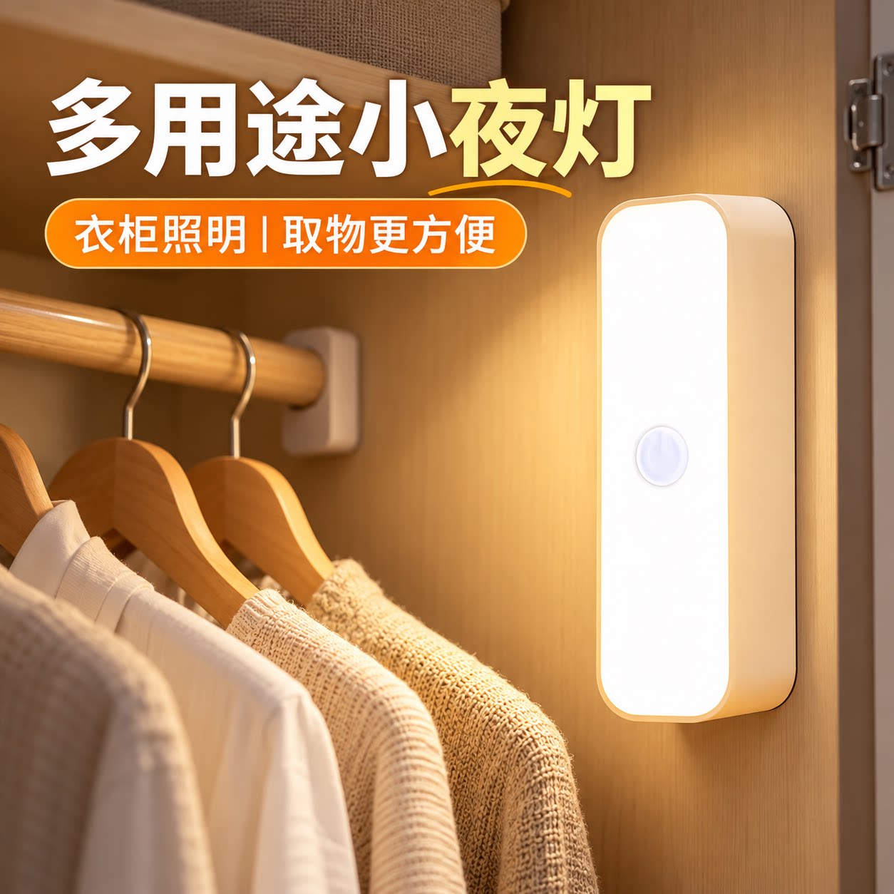 宿舍磁吸按钮充电护眼小夜灯