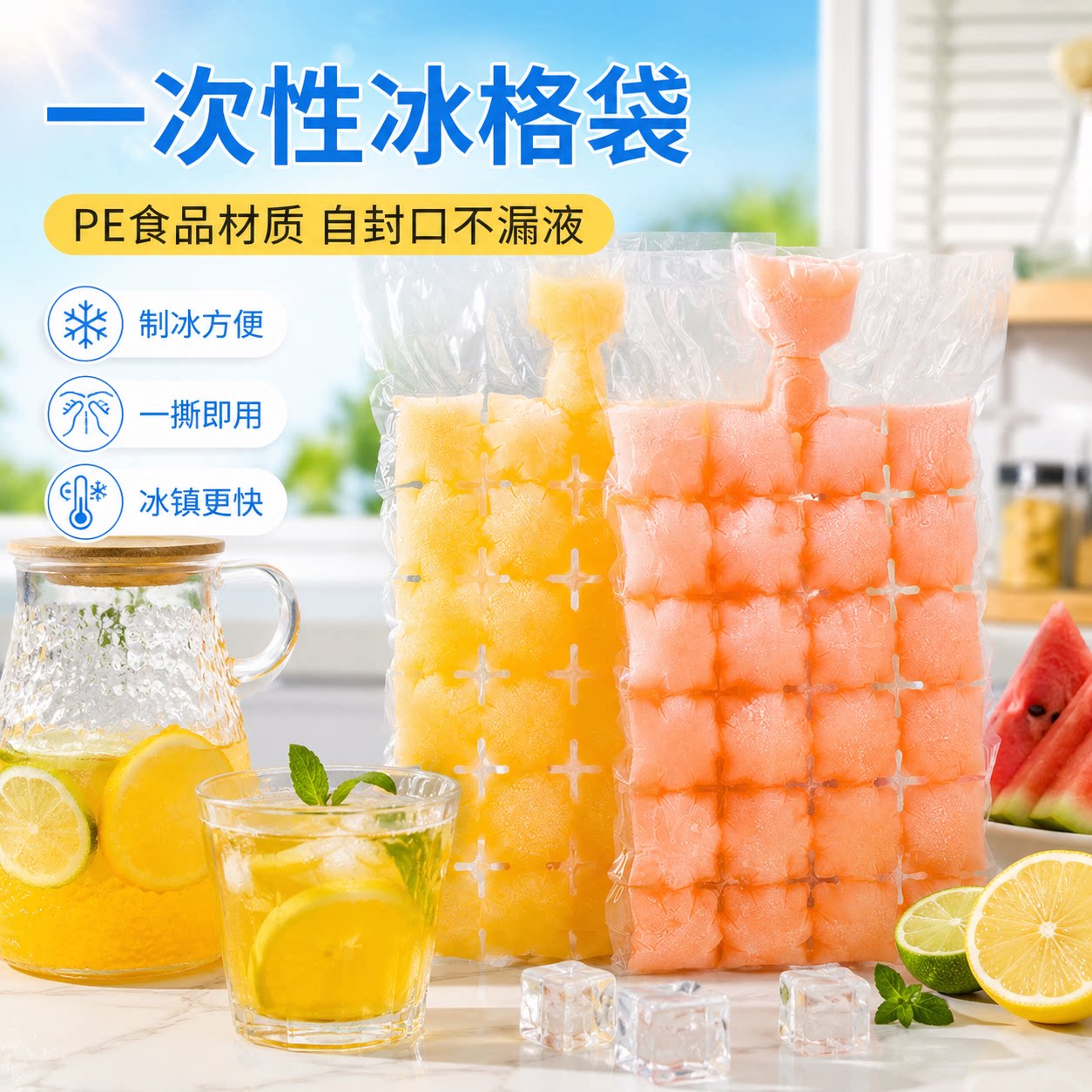 一次性食品级自封口百香果冰袋