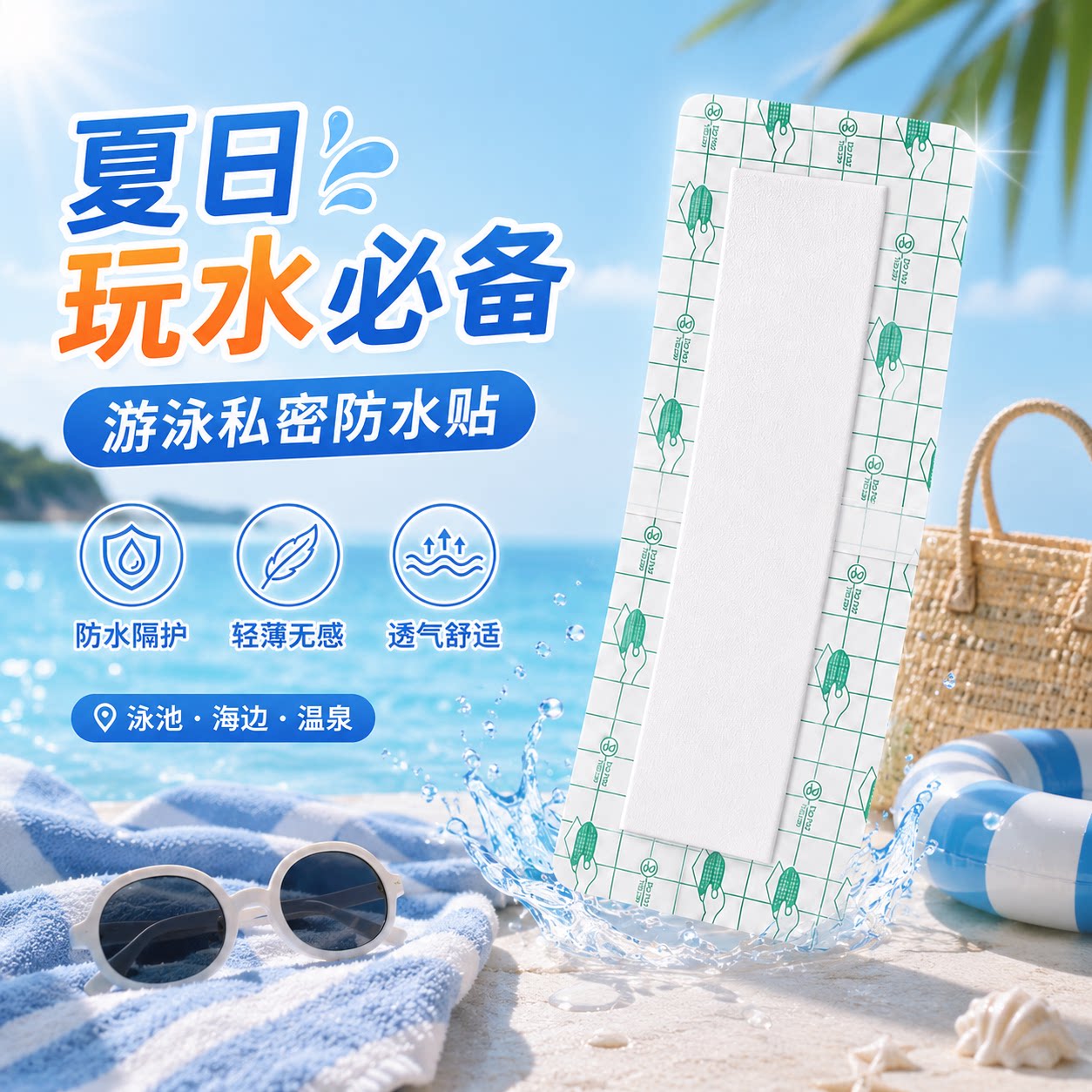 女生私密防水隔离贴游泳防感染