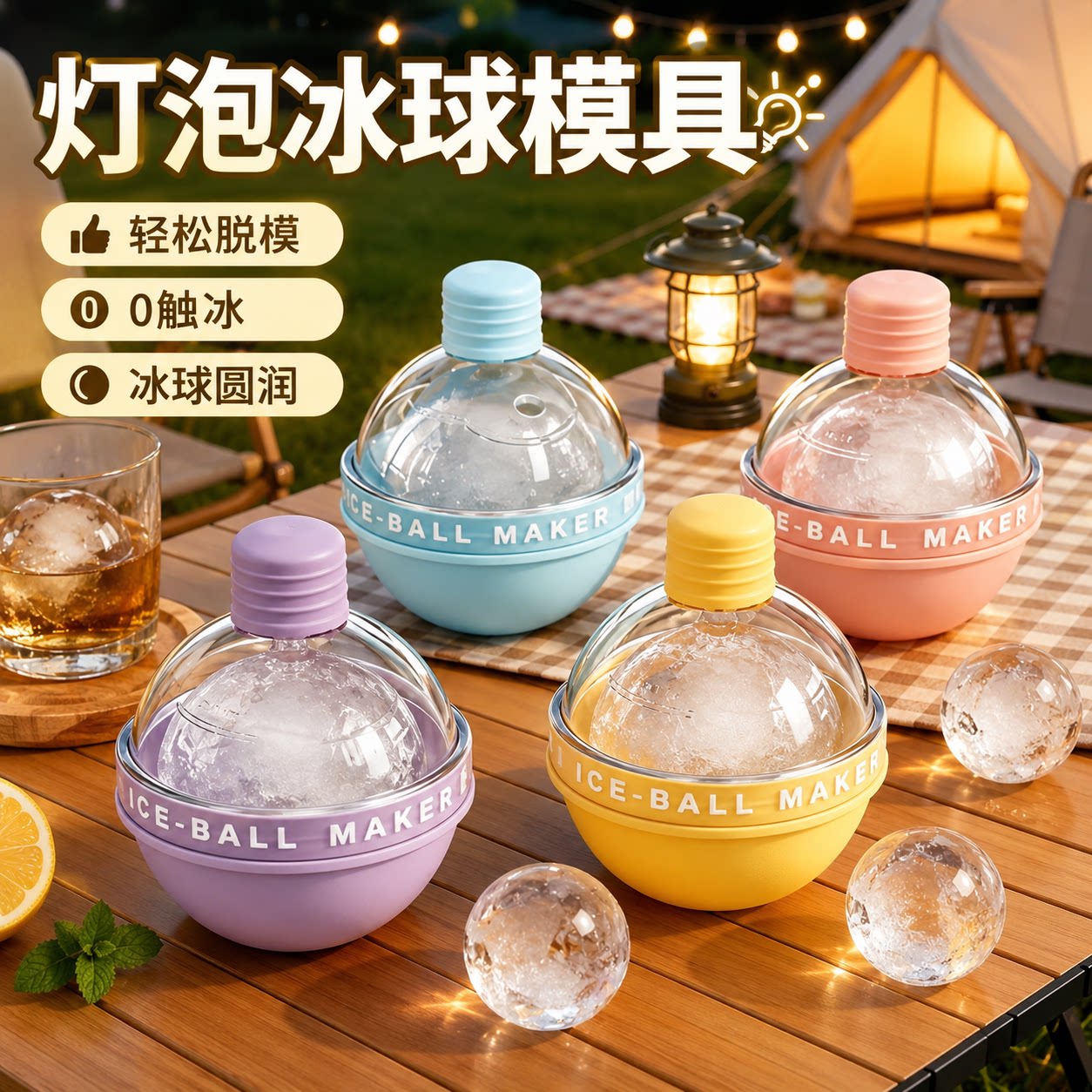 威士忌灯泡圆球冰格家用制冰