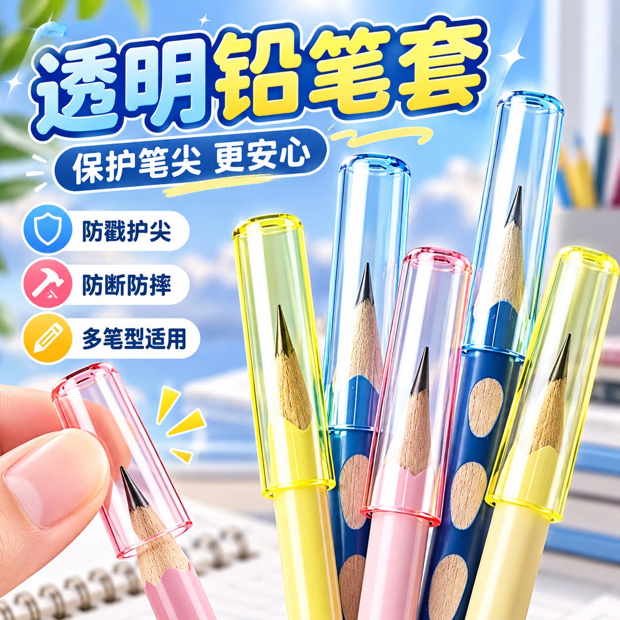 透明铅笔帽笔套小学生通用