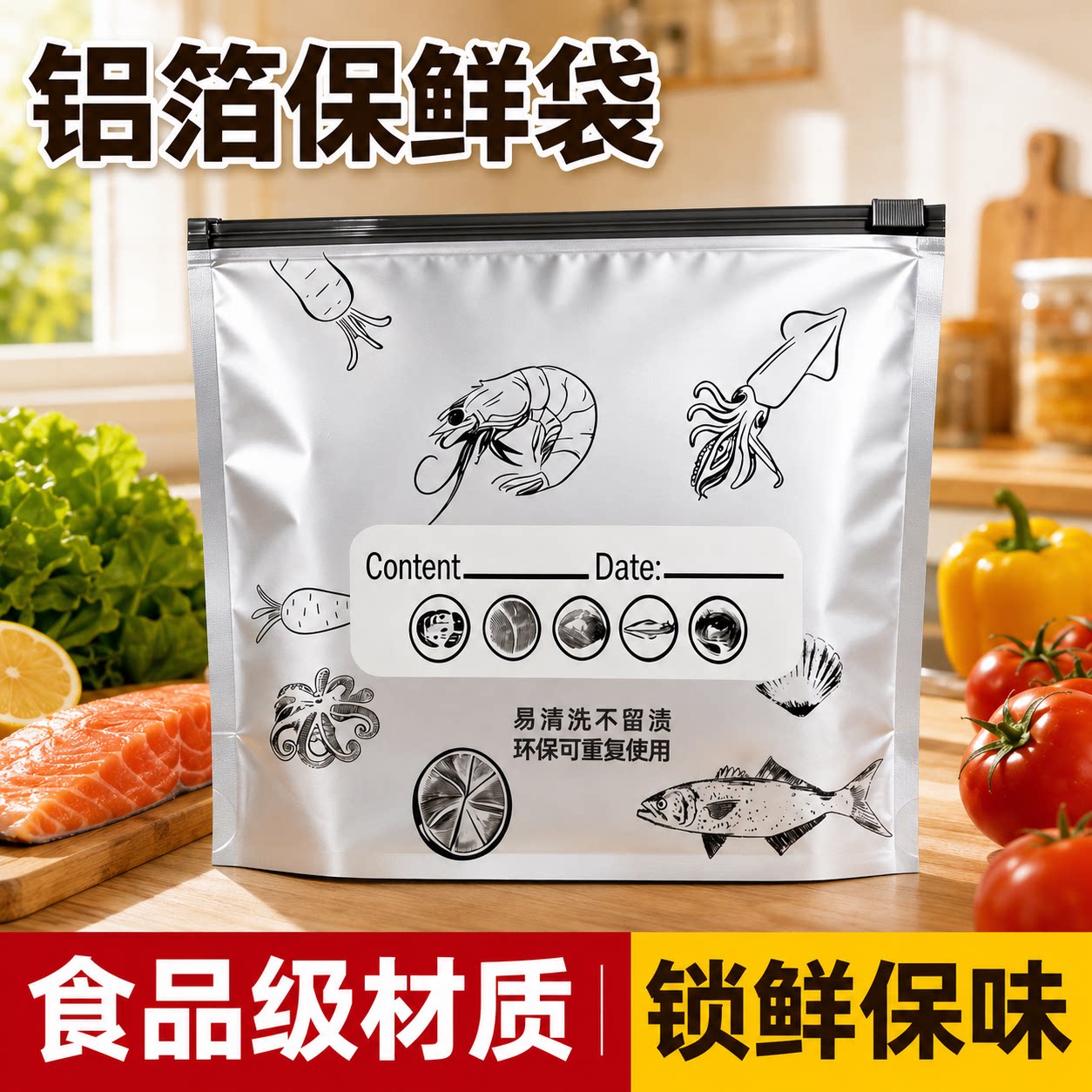 铝箔食品级冷冻自封袋