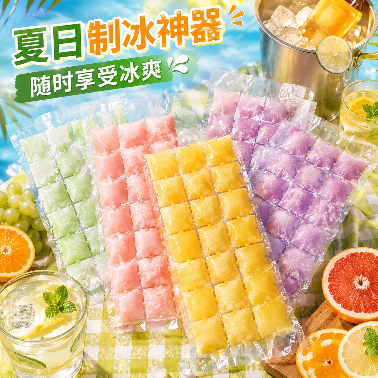 一次性自封口快速降温制冰袋