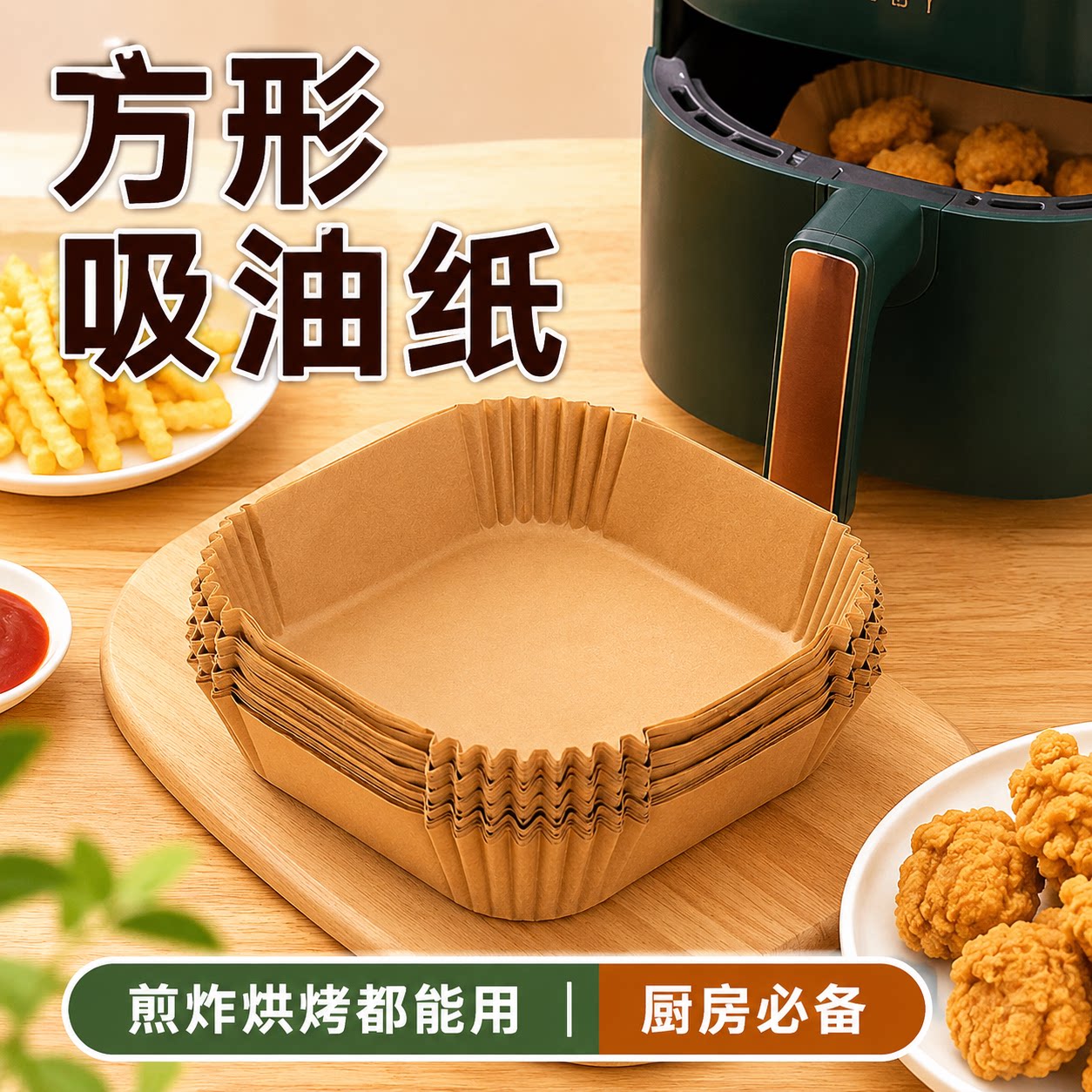 家用空气炸锅专用硅油纸盘食品级吸油纸防油纸烘焙垫纸油纸碗托盘