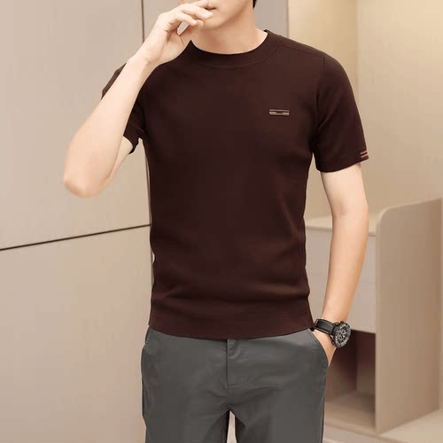 高品质男士针织短袖秋冬