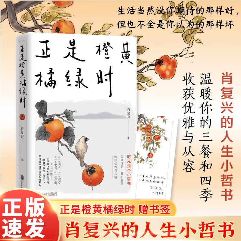 正版 正是橙黄橘绿时 肖复兴人生小哲书 肖复兴题字 暖心作序 温暖你的三餐和四季 文学散文作品集 一份人生小哲书