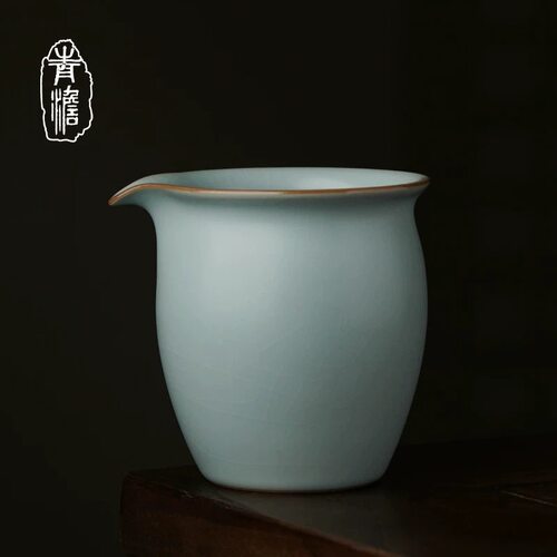 汝窑茶海公道杯茶具陶瓷分茶公杯景德镇仿古汝瓷开片可养
