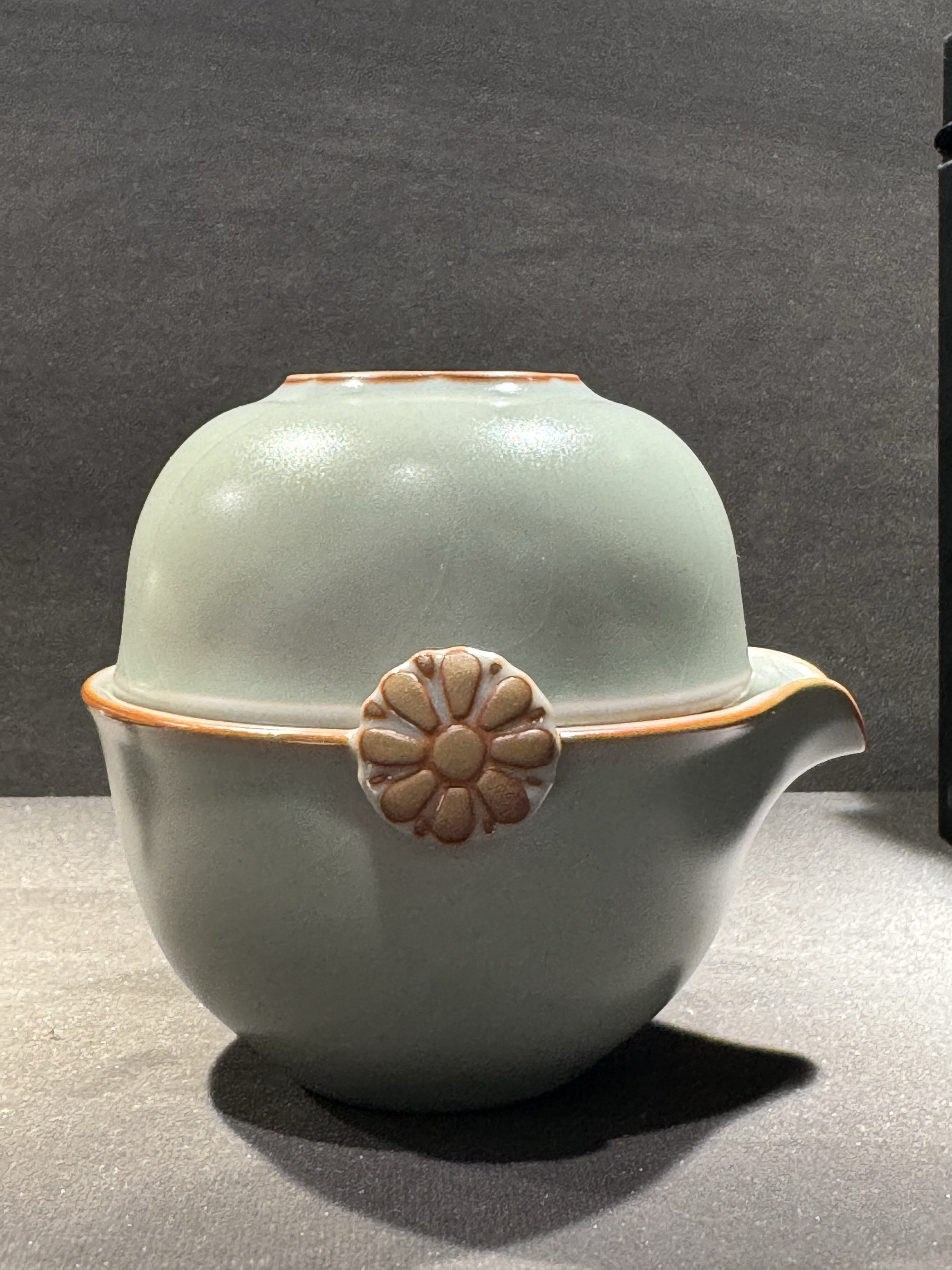柏采四代粉青快客杯一壶一杯便携式茶壶旅行茶具手抓壶盖碗组出差