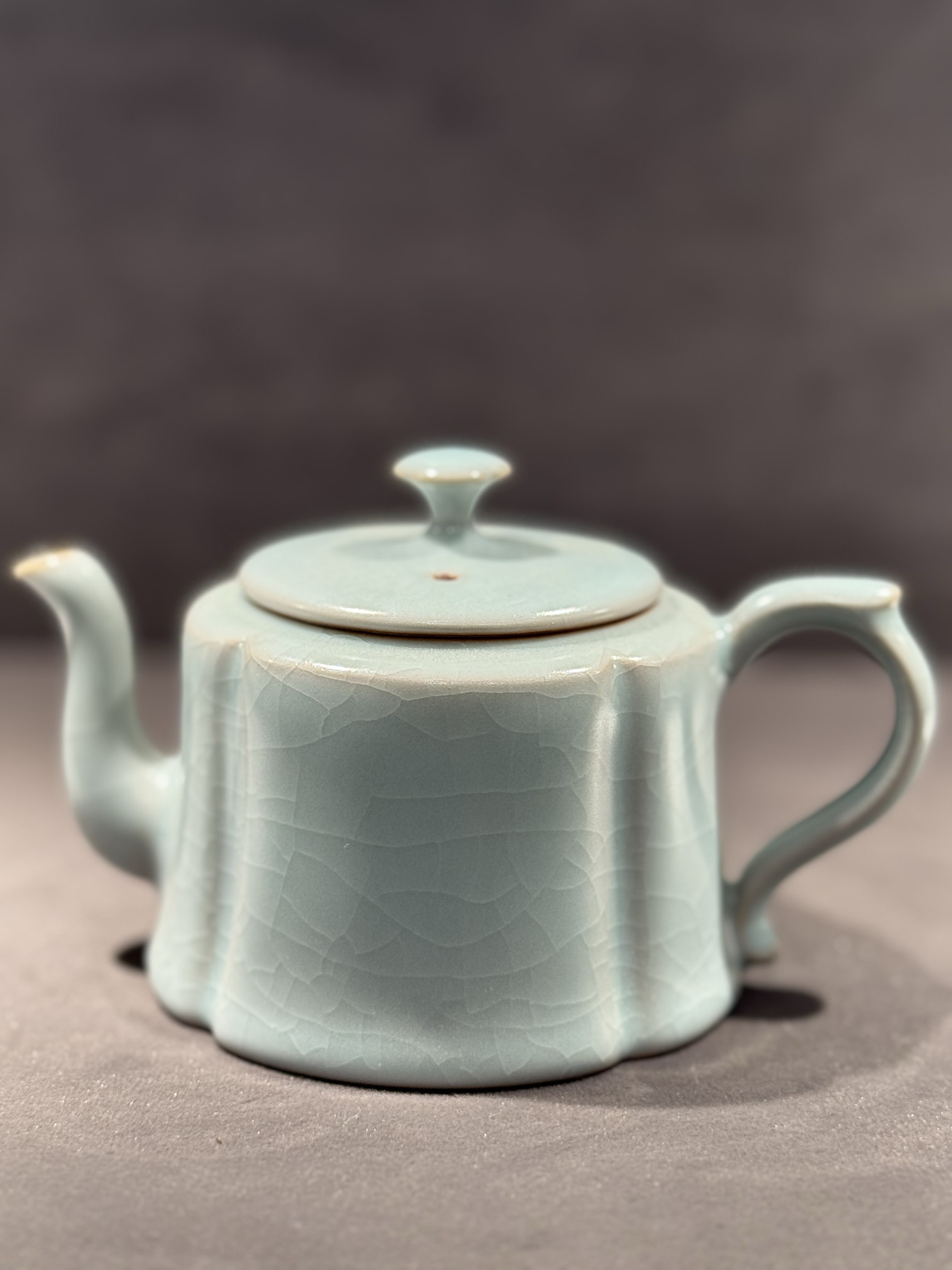 政宗汝窑泡茶壶粉青茶壶陶瓷茶壶公道杯开片可养功夫茶具