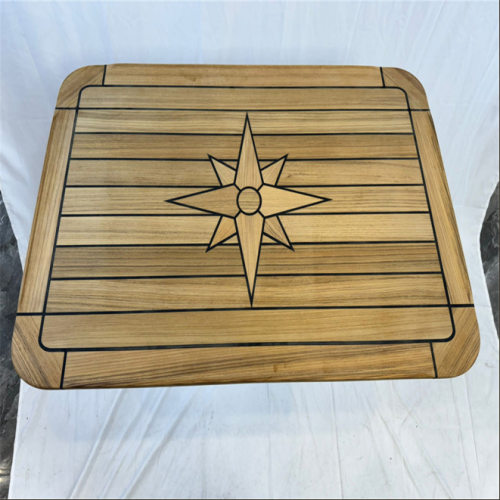 长方形圆角柚木桌面台面星形图案580x900mm 游艇房车船舶配件