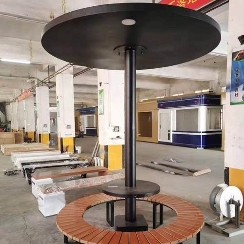 带时钟和温度检测 手机充电公园照明太阳能带棚智能座椅