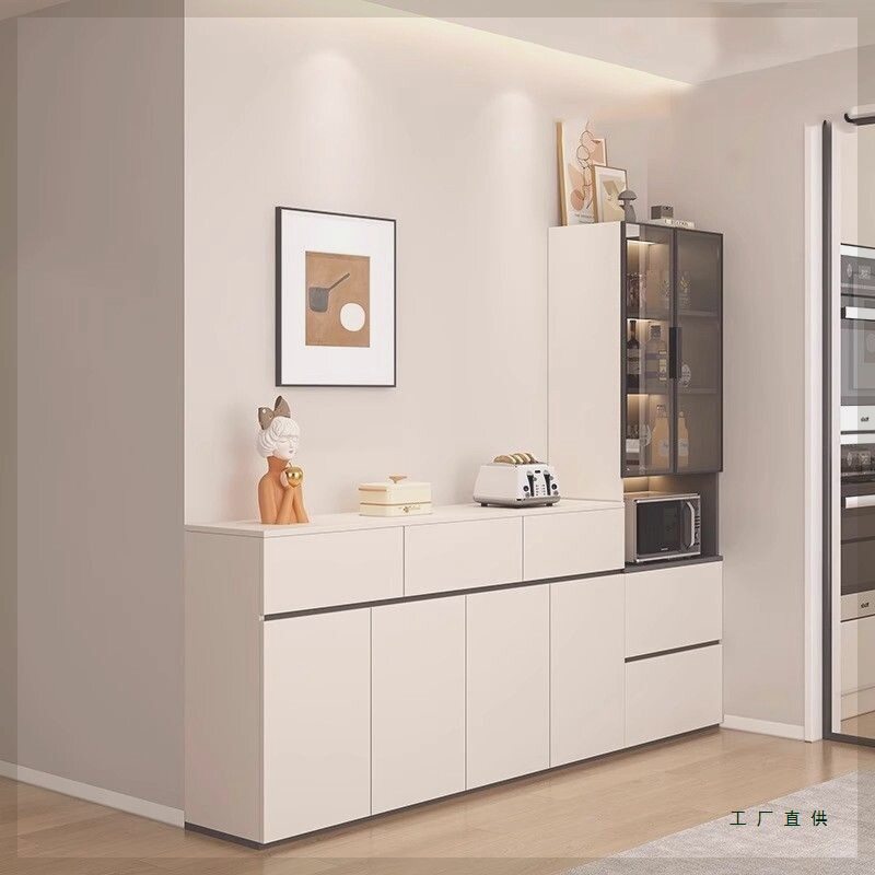 靠墙一体高低可调多功能餐边柜
