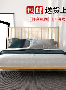 fLE铁艺床双人铁架床北欧简约网红公主床公寓床1米1.2米1.5米1.8