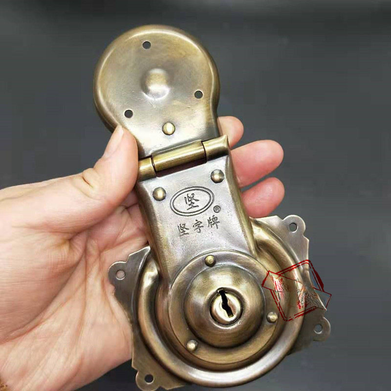 樟木箱铜配件老式箱锁箱扣明清中式仿古铜锁扣搭扣锁鼻古铜色其他